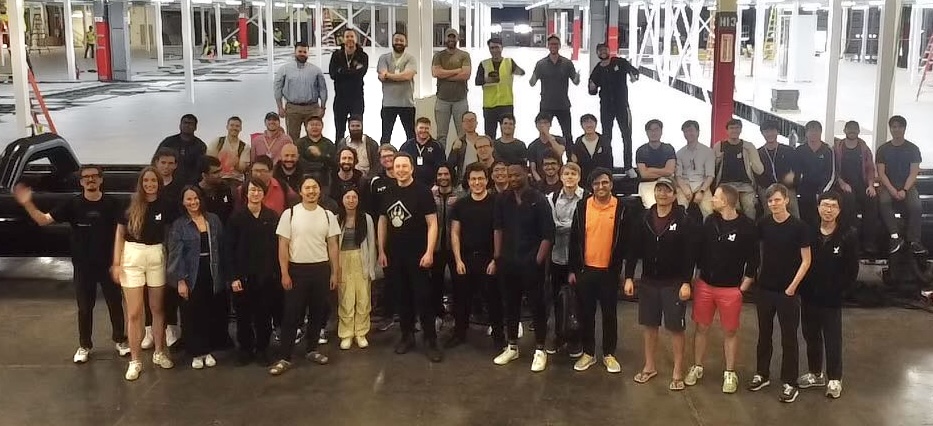 The early xAI team gathered at the factory